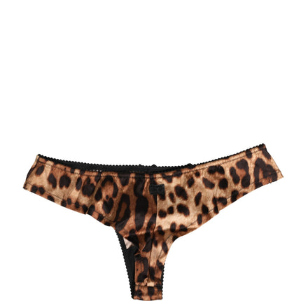 Dolce & Gabbana Black Brown Leopard Mid Waist Brief Panty Underwear