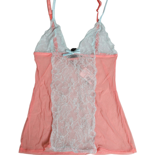 Roberto Cavalli Multicolor Sheer Lace Lingerie Chemise Top Underwear