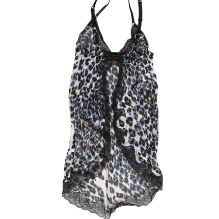 Roberto Cavalli Multicolor Leopard Babydoll Chemise Underwear