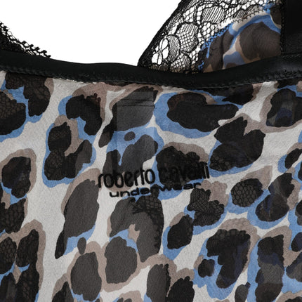 Roberto Cavalli Multicolor Leopard Babydoll Chemise Underwear
