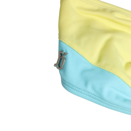Pyrex Yellow Blue Bandeau Top Bikini Bottom 2 Piece Swimwear