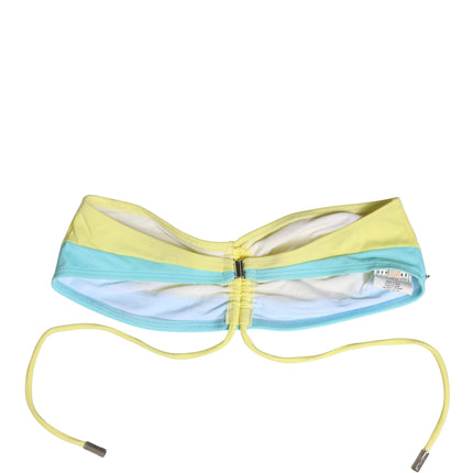 Pyrex Yellow Blue Bandeau Top Bikini Bottom 2 Piece Swimwear