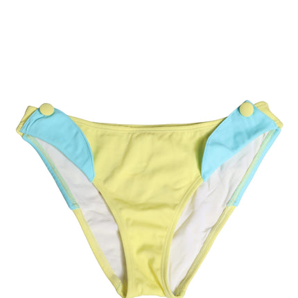 Pyrex Yellow Blue Bandeau Top Bikini Bottom 2 Piece Swimwear