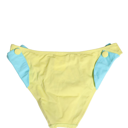 Pyrex Yellow Blue Bandeau Top Bikini Bottom 2 Piece Swimwear