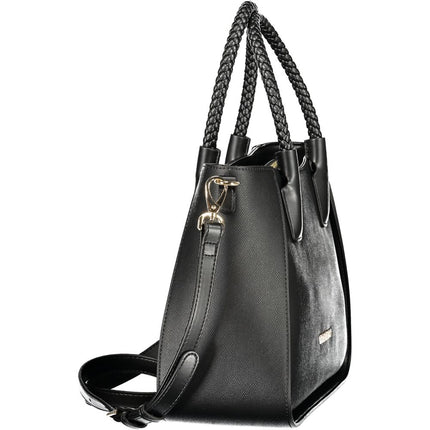 Mario Valentino Nero Poliuretano Women's Bag with Adjustable Shoulder Strap