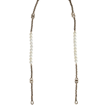 Dolce & Gabbana Black Leather Gold Chain Bag Accessory Shoulder Strap