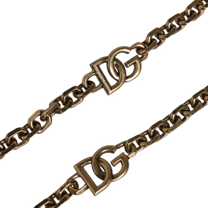 Dolce & Gabbana Black Leather Gold Chain Bag Accessory Shoulder Strap