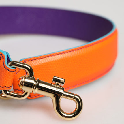 Dolce & Gabbana Orange Purple Calf Leather Bag Accessory  Shoulder Strap