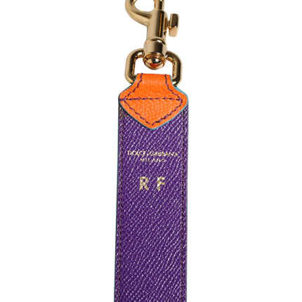 Dolce & Gabbana Orange Purple Calf Leather Bag Accessory  Shoulder Strap