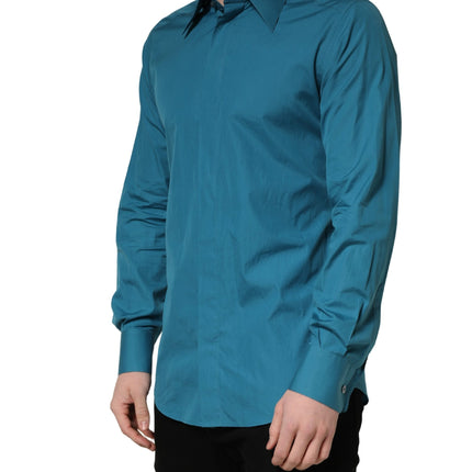 Dolce & Gabbana Blue SARTORIA Long Sleeve Cotton Dress Shirt