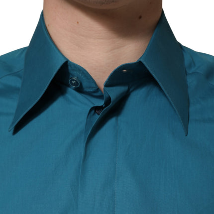 Dolce & Gabbana Blue SARTORIA Long Sleeve Cotton Dress Shirt