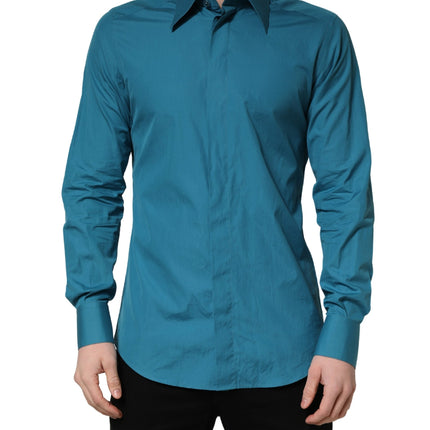 Dolce & Gabbana Blue SARTORIA Long Sleeve Cotton Dress Shirt