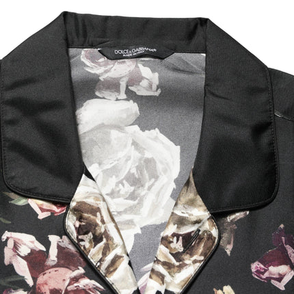 Dolce & Gabbana Black Floral Print Long Sleeves Casual Shirt