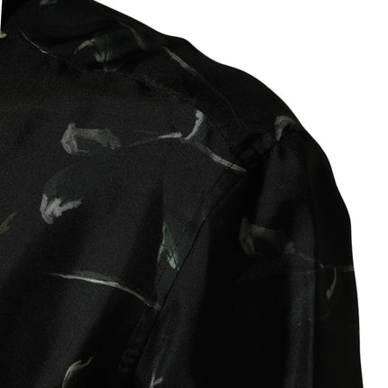 Dolce & Gabbana Black Floral Print Long Sleeves Casual Shirt
