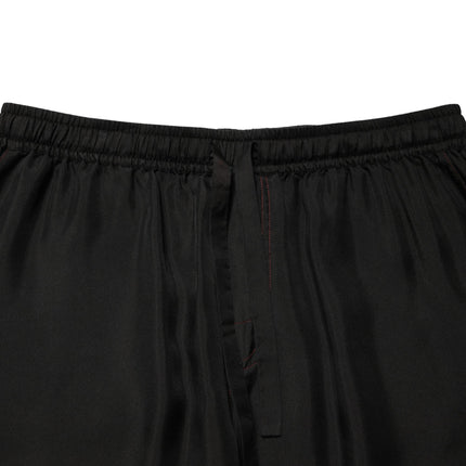 Dolce & Gabbana Black Silk Drawstring Men Bermuda Shorts