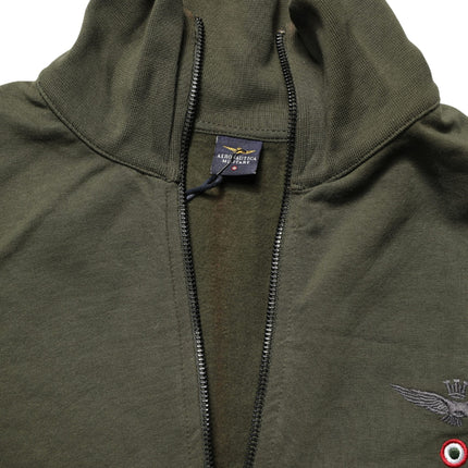 Aeronautica Militare MilitaryGreen HalfZip Sweatshirt Sweater