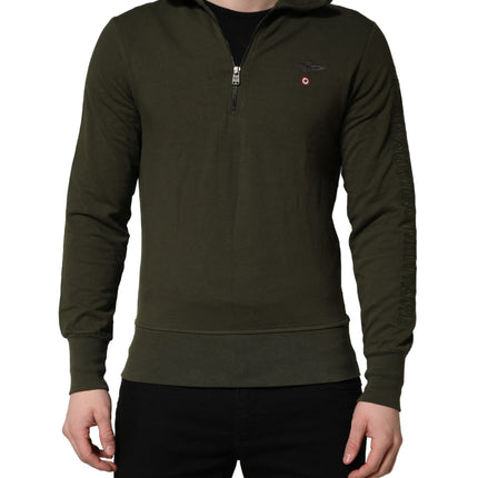 Aeronautica Militare MilitaryGreen HalfZip Sweatshirt Sweater