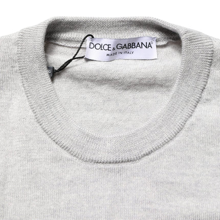 Dolce & Gabbana Gray Long Sleeves Crew Neck Pullover Sweater