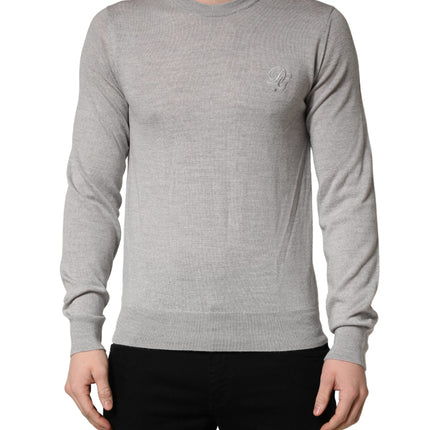 Dolce & Gabbana Gray Long Sleeves Crew Neck Pullover Sweater