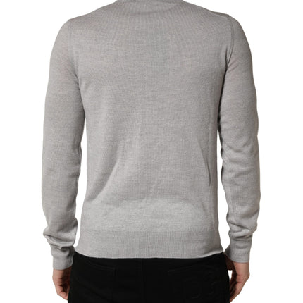 Dolce & Gabbana Gray Long Sleeves Crew Neck Pullover Sweater
