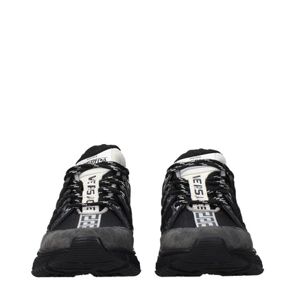 Versace Black Fabric Athletic Sneakers