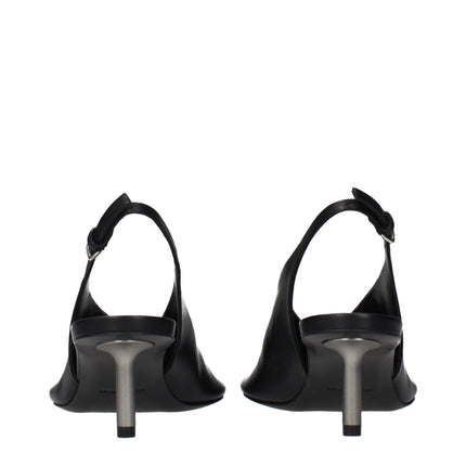 Jil Sander Black Leather High Heel Pumps