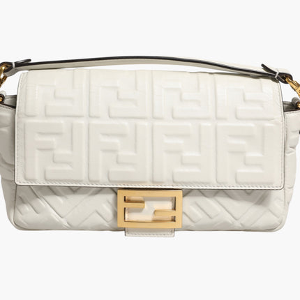 Fendi FF Embossed Baguette Nappa Leather Bag