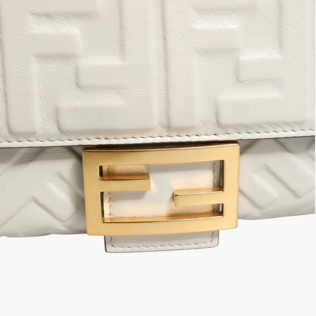 Fendi FF Embossed Baguette Nappa Leather Bag