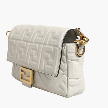 Fendi FF Embossed Baguette Nappa Leather Bag