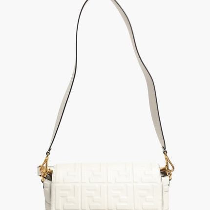Fendi FF Embossed Baguette Nappa Leather Bag