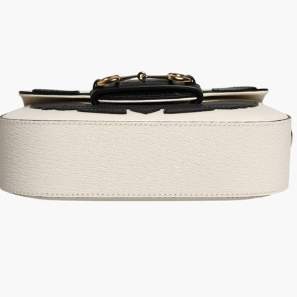 Gucci x Adidas Horsebit 1955 White Black Calfskin Leather Shoulder Bag