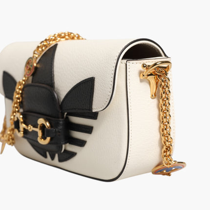 Gucci x Adidas Horsebit 1955  White Black Calfskin Leather Shoulder Bag