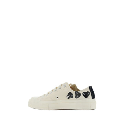 Comme Des Garçons Play x Converse White Canvas Low Top Sneakers