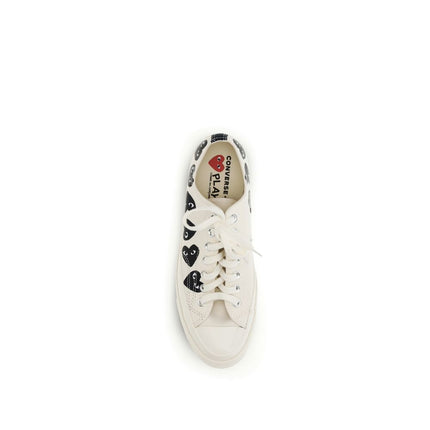 Comme Des Garçons Play x Converse White Canvas Low Top Sneakers