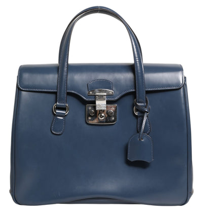 Gucci Blue Smooth Leather Lady Lock Shouler Bag