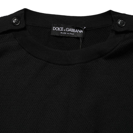 Dolce & Gabbana Black Crew Neck Long Sleeve Pullover Sweater