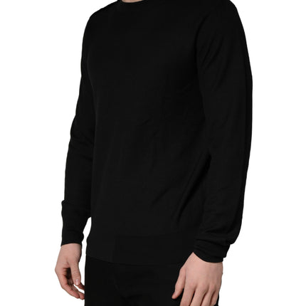 Dolce & Gabbana Black Crew Neck Long Sleeve Pullover Sweater