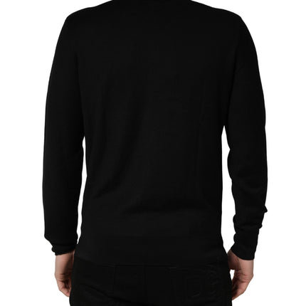Dolce & Gabbana Black Crew Neck Long Sleeve Pullover Sweater