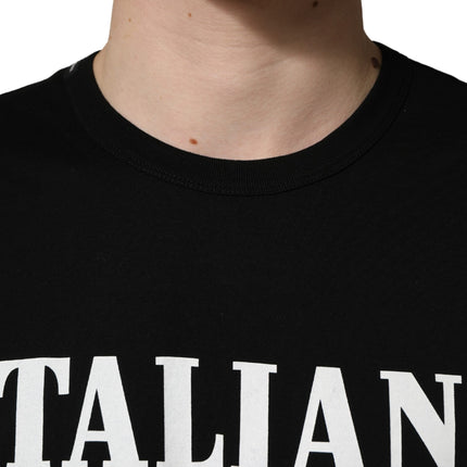 Dolce & Gabbana Black Camouflage Graphic Cotton Crewneck T-shirt