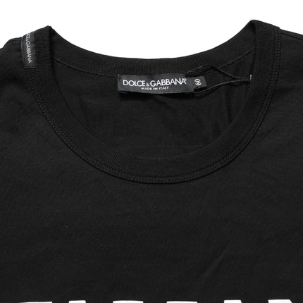 Dolce & Gabbana Black Camouflage Graphic Cotton Crewneck T-shirt