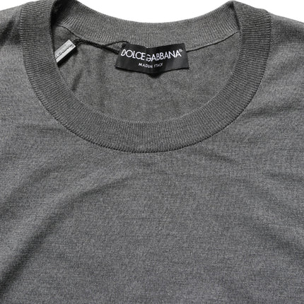 Dolce & Gabbana Gray Long Sleeves Crew Neck Pullover Sweater