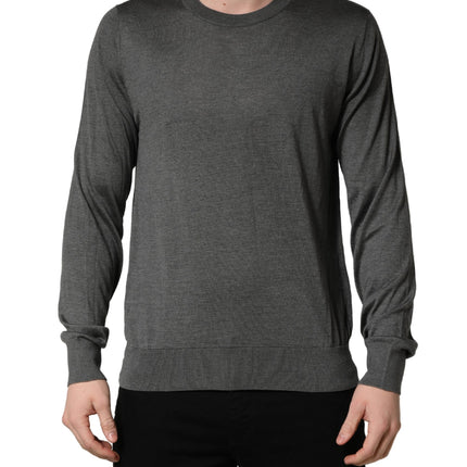 Dolce & Gabbana Gray Long Sleeves Crew Neck Pullover Sweater