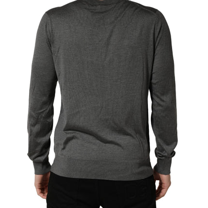 Dolce & Gabbana Gray Long Sleeves Crew Neck Pullover Sweater