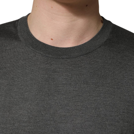 Dolce & Gabbana Gray Long Sleeves Crew Neck Pullover Sweater