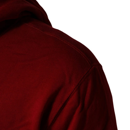 Dolce & Gabbana Red Cotton Full Zip Fleece Men Hoodie Sweater