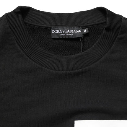 Dolce & Gabbana Black Logo Milano Cotton Sweatshirt Sweater