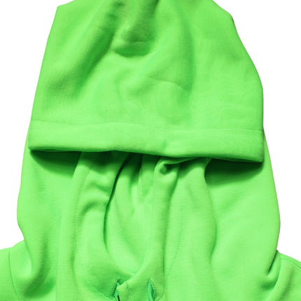 Dolce & Gabbana Green FullZip Fleece HoodedSweatshirt Sweater