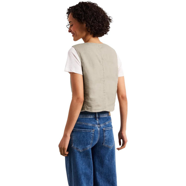 Street One Beige Linen Waistcoat