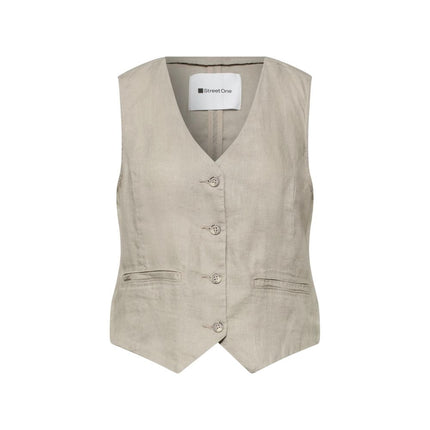 Street One Beige Linen Waistcoat