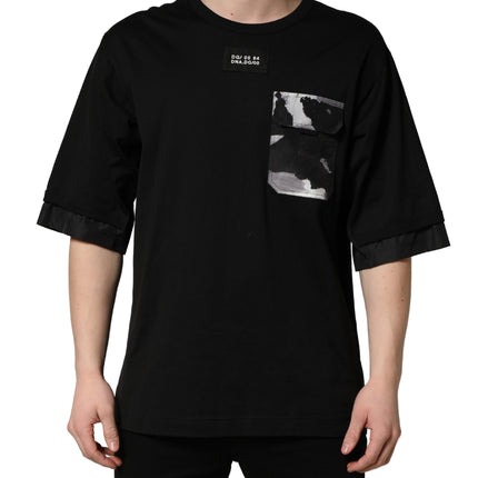 Dolce & Gabbana Black Camouflage Pocket Oversized T-shirt